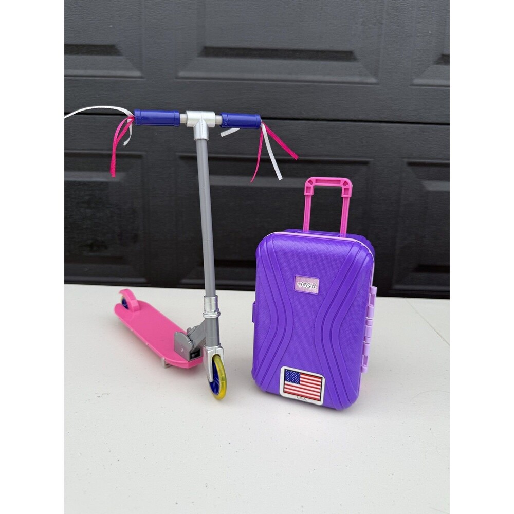 Click N' Play 18 Doll Travel Carry On Suitcase Luggage Set And Scooter